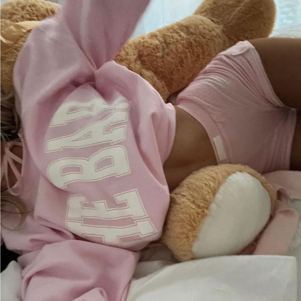 The bar pink and white sweatshirt